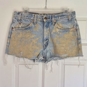 Levi's 555 Splatter-Painted Cutoff Shorts